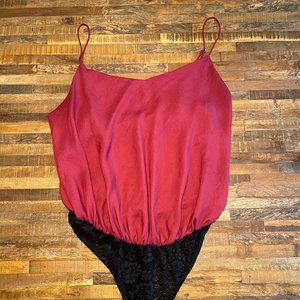 FREE PEOPLE l Intimately l Red Camisole Thong Bodysuit l Size Medium